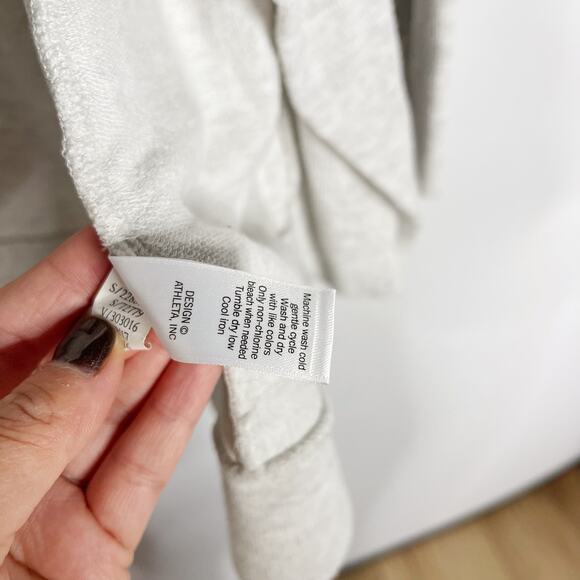 Athleta Small Light Heather Gray Studio Wrap Long Sleeve Modal Stretch Cardigan - Picture 10 of 12
